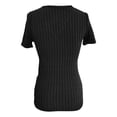 thumbnail image 5 of Short Sleeve Shirts for Women V-Neck Solid Color Y2K Loose Basic Tops Casual Summer Spring Tee, 5 of 5