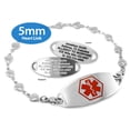thumbnail image 1 of MedicEngraved® 5mm Heart Link Bracelet in 316L Stainless Steel with Interchangeable Medical ID Tag - Engraving Included, 1 of 6