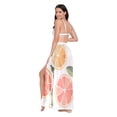 thumbnail image 3 of FORMRS Womens Long Sarong Beach Wrap Semi-Sheer Bikini Skirt Bathing Swimsuit Cover Up, Watercolor Orange, 3 of 7