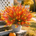 thumbnail image 3 of Artificial Plants Outdoor, 20 Pcs Fake Mums Artificial Fall Flowers UV Resistant Outdoor Faux Plants, Plastic Faux  Greenery Shrubs for Home Porch Garden Yard, 3 of 8