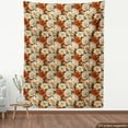 thumbnail image 4 of Ambesonne Autumn Floral Fabric by the Yard Upholstery, White Warm Flowers, 2 Yards, Dark Orange Taupe Khaki, 4 of 5