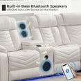 thumbnail image 3 of Power Recliner Sofa Sets with Speaker for Living Room Gray Faux Leather Electric Home Theater Seating Reclining Sofa with Console Storage, 3 of 6