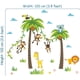 thumbnail image 4 of ElecMotive Dibujos animados bosque animal mono cuervo koala árbol de coco pegatinas de pared murales DIY carteles vinilo removible arte pegatinas de pared para niños niñas decoración de habitación (mono león jirafa) Rojo Verde, 4 of 5