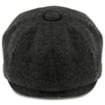 thumbnail image 4 of Walrus Hats Grey Herringbone Wool Blend 8 Panel Kids Newsboy Cap for Toddler Boys & Youth Herringbone Design Elastic Rear Band Grosgrain Sweatband, 4 of 7