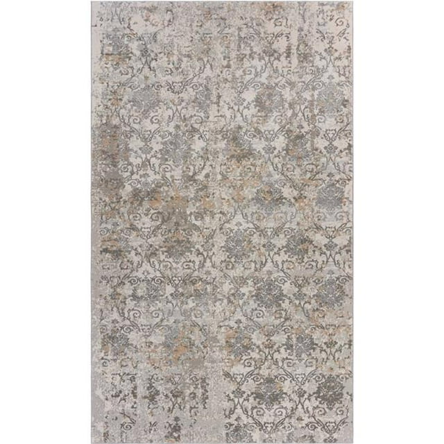 LR Resources IMAGI81514CNU5376 Polished Flair Rectangle Area Rug Cream & Natural - 5 ft. 3 in. x 7 ft. 6 in.