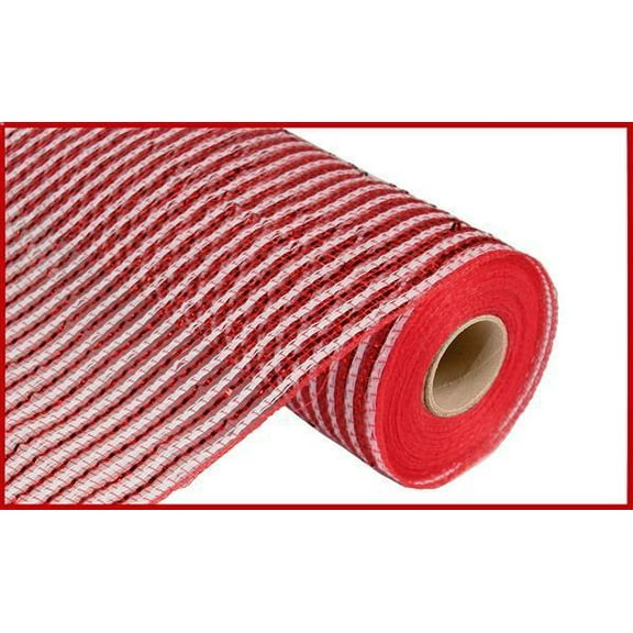 10.25"X10YD WIDE FOIL MESH RED/WHITE RE1342N5