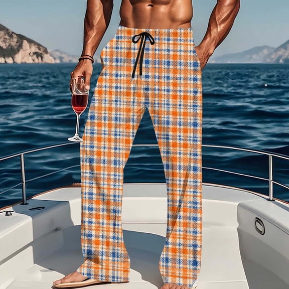 BVOFAR Plaid Pajama Pants for Men Lightweight Soft Pj Bottoms with Pockets Flannel Sleepwear Lounge Clothing Multicolor M