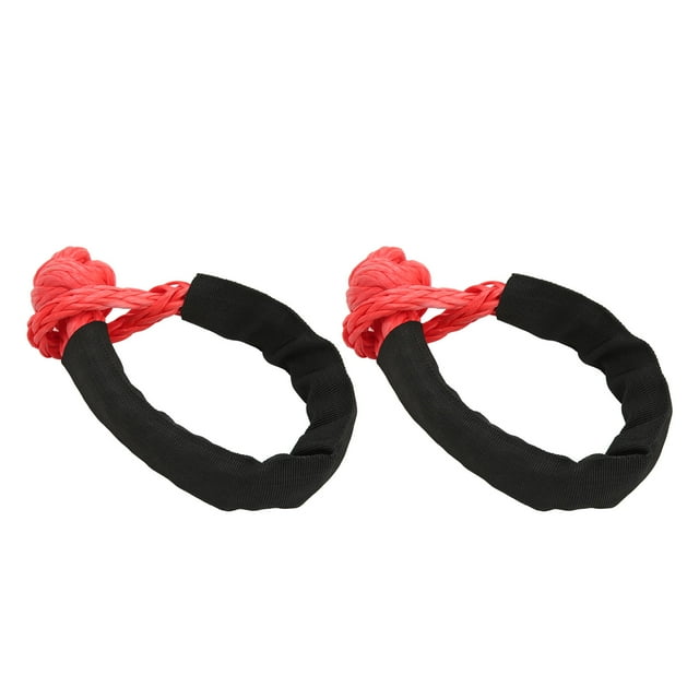 Sangle de Remorquage, 10mm 2 Pcs Portable 39683 Lbs Manchons Protecteurs Résistance à la Rupture Manille Doux Durable Facile à Utiliser Léger pour Bateau