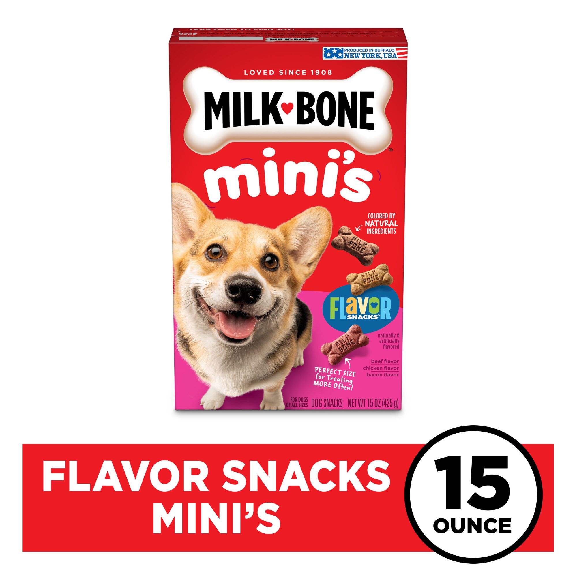 Milk-Bone Flavor Snacks Mini Dog Biscuits, Flavored Crunchy Dog Treats, 15 oz. - image 3 of 10