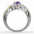 thumbnail image 4 of OMRE 925 Sterling Silver and 10K Yellow Gold Genuine Amethyst and February Birthstone Ring Women, 4 of 4