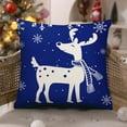 thumbnail image 3 of Sanmadrola Christmas Throw Pillow Covers 18''x18'' Set of 4 Decorative Holiday Pillows Cover Cases Farmhouse Decor for Xmas Decoration Home Couch Sofa, Blue, 3 of 8