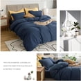 thumbnail image 2 of Navy Blue Duvet Cover Full Comforter Cover Sets Soft Breathable Washed, 2 of 9