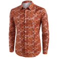 thumbnail image 1 of Camisa de hombre con solapa de piano musical para exteriores, camisa de calle de manga larga con botones estampada, cómoda, suave, de diseñador, retro, informal, 2024, 1 of 6