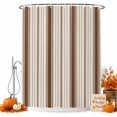 thumbnail image 2 of Brown Striped Shower Curtains for Bathroom, Modern Minimalist Stripes Farmhouse Waterproof Fabric Shower Curtain, Decorative Bathroom Curtain for Bathtub, 36"x72", No Hooks Included, 2 of 9