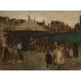 thumbnail image 3 of George Hendrik Breitner 18x14 Black Modern Framed Museum Art Print Titled - Fair on Haarlemmerplein (1893-1913), 3 of 5