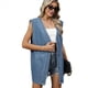 thumbnail image 3 of Chaleco Vaquero Vintage para Mujer, de Gran Tamaño, con Botones y Botones Azul L, 3 of 9