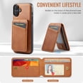 thumbnail image 6 of Mantto Compatible with iPhone 17 Wallet Case 2 in 1 Detachable Back Cards Slot PU Leather Magnetic magsafe case-Off [Compatible With MagSafe] Luxury Vegan Leather Slim Cover, Brown, 6 of 12