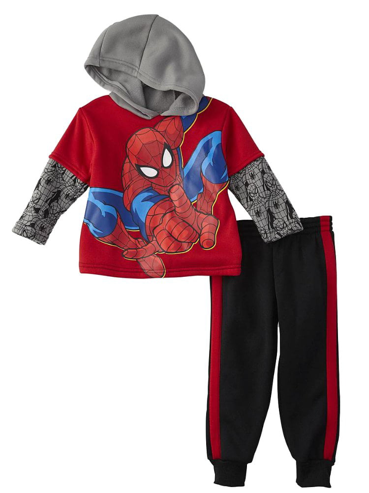 3PC Toddler Baby Boys Spider-Man Outfit Vest Hoodie+Tops+Pants Kids Clothes Set 