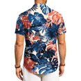 thumbnail image 6 of Sewkxo Mens Hawaiian Shirt Short Sleeve Button Down Tropical Shirts Casual Floral Summer Beach Shirt,Blue M, 6 of 6