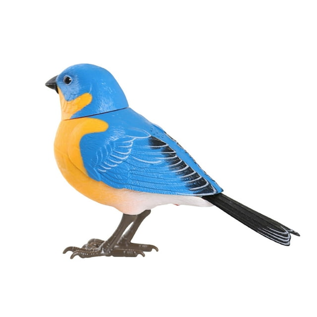 Riforla Robot Bird Singing and Chirping Bird Toy Simulate The Chirping of Birds Battery Operated Realistic Singing Chirping Birds for Home Decoration Light & Voice Control (Without Battry) Sky Blue