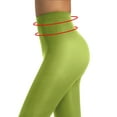 thumbnail image 5 of Women's Semi-Opaque Footed Tights, Solid Color Pantyhose, 13 Color Options, Tummy Control Leggings, Everyday Comfort Wear, Versatile Opaque Tights - Green, 5 of 5