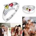 thumbnail image 2 of Personalized Promise Anniversary Heart Ring for Her Custom 925 Sterling Silver Ring for Women with 2 Names Birthstones Rings for Couples, 2 of 5