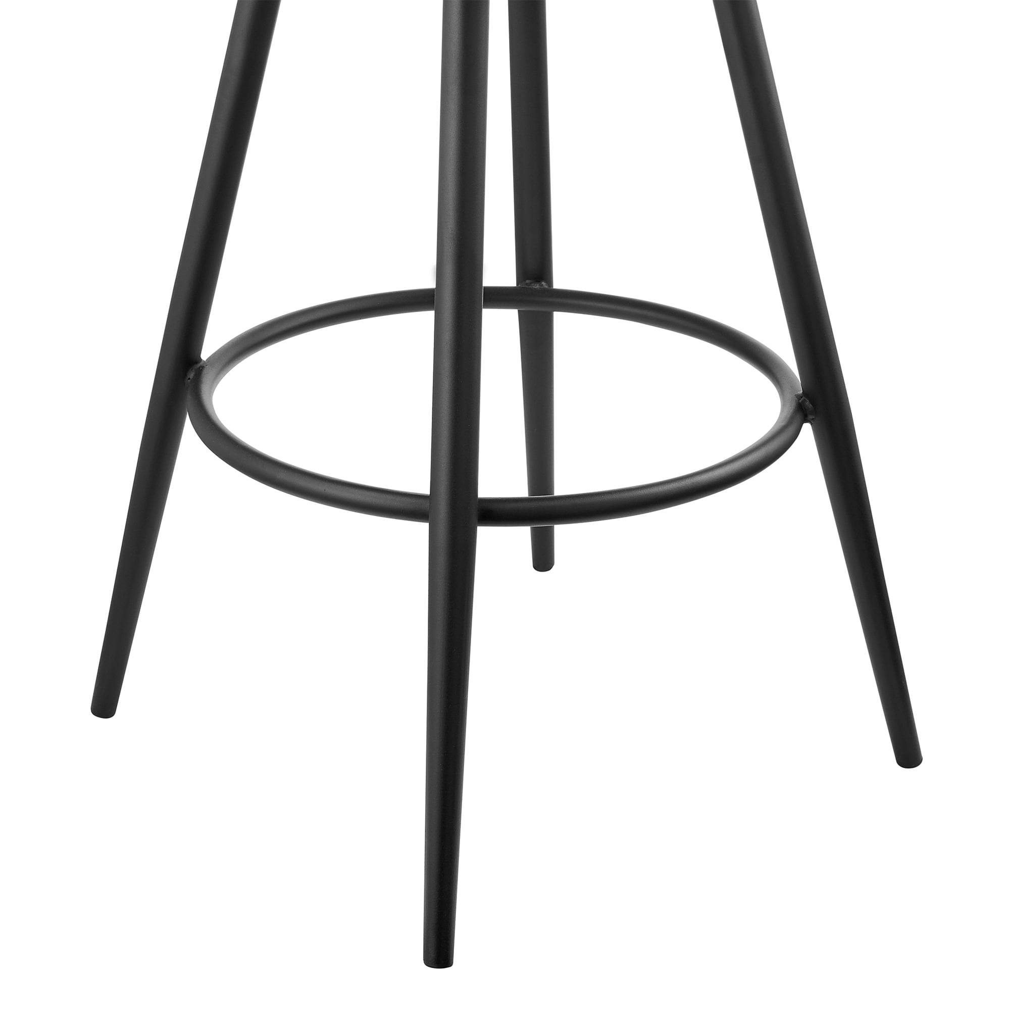 Carnation 30" Swivel Bar Stool in Black Iron with Gray Faux Leather/Black