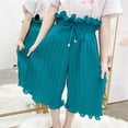 thumbnail image 3 of Little Girls Ribbon Tie Chiffon Loose Pleated Wide Leg Palazzo Pants, 3 of 6