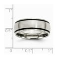 thumbnail image 2 of Stainless Steel Black Accent 8mm Satin Band Ring - Size 13, 2 of 2