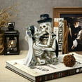 thumbnail image 4 of Matoen Halloween Skeleton Figurines for Shelf Mantel Decoration Unique Couple Sculpture Adult Skull Model Retro Resin Collectible Halloween Party Decorations, 4 of 6