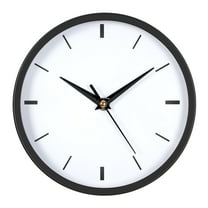 8" Metal Wall Clock, Silent Round Wall Clock for Office Bedroom Decorative, Black