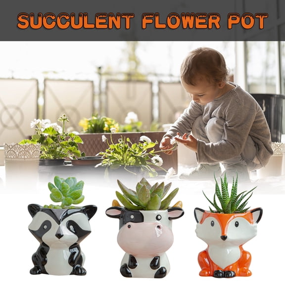 kkbbma under $5 2Pcs Succulents Pots, Ceramic Succulents Plant Pots, Small Flower Pots for Plants, Cactus Bonsai Pot, Decorative Plant Pots, Indoor Outdoor Planters