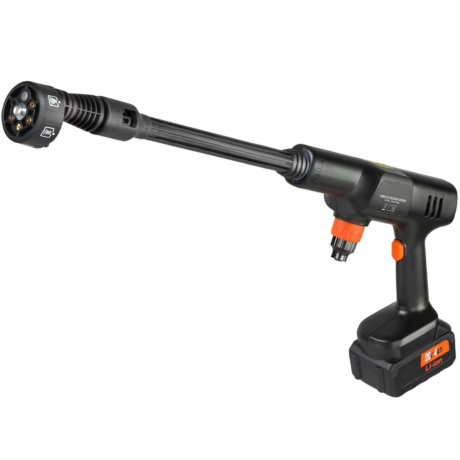 Cordless Pressure Washer 652 PSI with Brushless Motor, 3 Pressure Settings, 5 Nozzles, 60 Min Runtime, for Car Patio Fence Cleaning