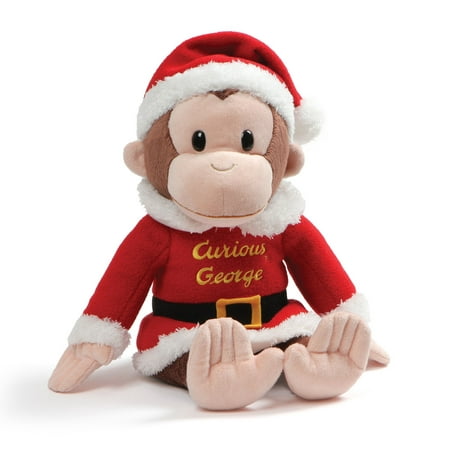 GUND Curious George Holiday Santa Suit Stuffed Animal Christmas Plush, Multicolor, 12”