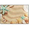 thumbnail image 4 of SKYSONIC 72x48in Summer Sandy Beach Area Rug, Starfish Butterfly Coastal Non-Slip Floor Carpet for Indoor Living Dining Room and Bedroom Area, 4 of 7