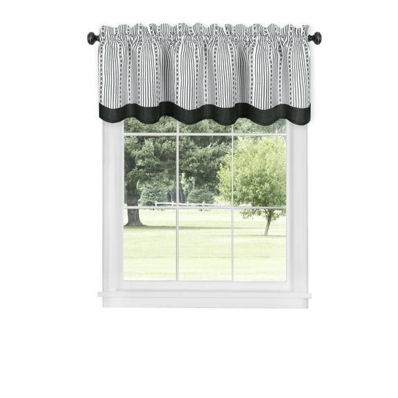 Achim Westport Window Curtain Valance - 58x14 - Black/White
