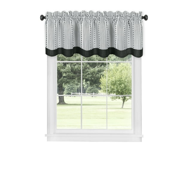 Achim Westport Window Curtain Valance, White Valance Curtain