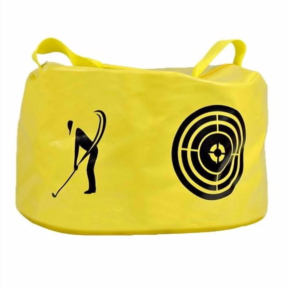 ASENVER Sac d'Entraînement d'Impact pour Swing de Golf Sac de Puissance de Golf (Jaune - Motif Cible)