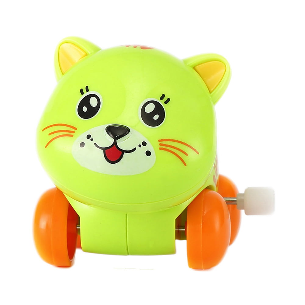 Qu_ Classic Mini Auto Cats Car Animal Wind up Clockwork Developmental Toy Kids C 