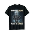 thumbnail image 1 of oversized tshirt women ootd T Shirt 100% Cotton Human By Chance alpha By Choice Cool Funny alpha Wolf Meme T-Shirt, 1 of 6