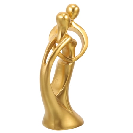 Couple Ornaments Statues for Home Decor Hug Kiss Sculpture Decoration Wedding Office Golden