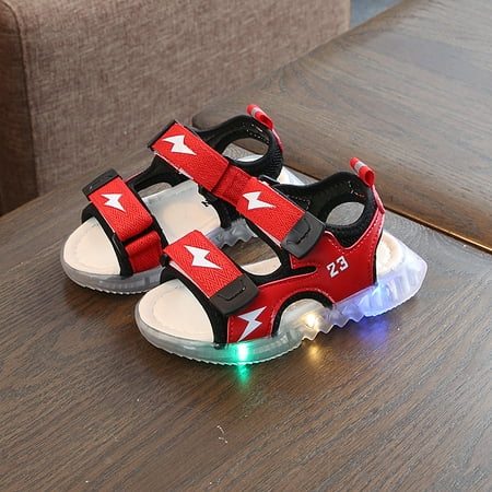 

Toyella Summer New Boys Sandals Children Beach Shoes Red 24
