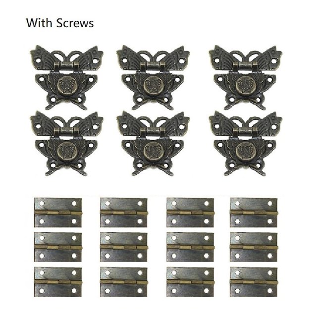 Para mariposa para cerrojo con tornillo y bisagra para armario joyero regalo B Feliz Sencillez