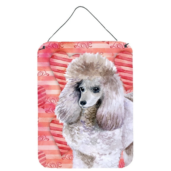 Carolines Treasures BB9752DS1216 Poodle Love Wall or Door Hanging Prints Red 12WX16H multicolor