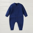 thumbnail image 2 of Ruyang Baby Girls Boys Cotton Bodysuit Fall Winter Plain Long Sleeve Jumpsuit Button Down Warm Thermal Footless Bodysuit, 2 of 7