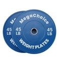 thumbnail image 1 of 2 Pack Rubber Bumper Plates with 2 Inch Hole, IWF Color Coded Weight Plates for Barbell Strength Training, High Density Shock Absorbing Bumper Set for Home Gym, 10 15 25 35 45 lbs, 1 of 8