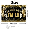 thumbnail image 4 of 10th Birthday Backdrop for Boys Black and Gold Balloons 10th Birthday Photography Background Funny Double Digits 10 Years Old Birthday Party Decorations Banner Supplies Photo Booth Props, 4 of 4