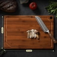 thumbnail image 2 of Tabla de cortar Hiware Wood Heavy Duty Bamboo con ranura para jugo, 2 of 7