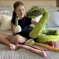 thumbnail image 3 of Animal de peluche MaoGolan, serpiente verde gigante, 3 m, con bebés y huevos, 3 of 6