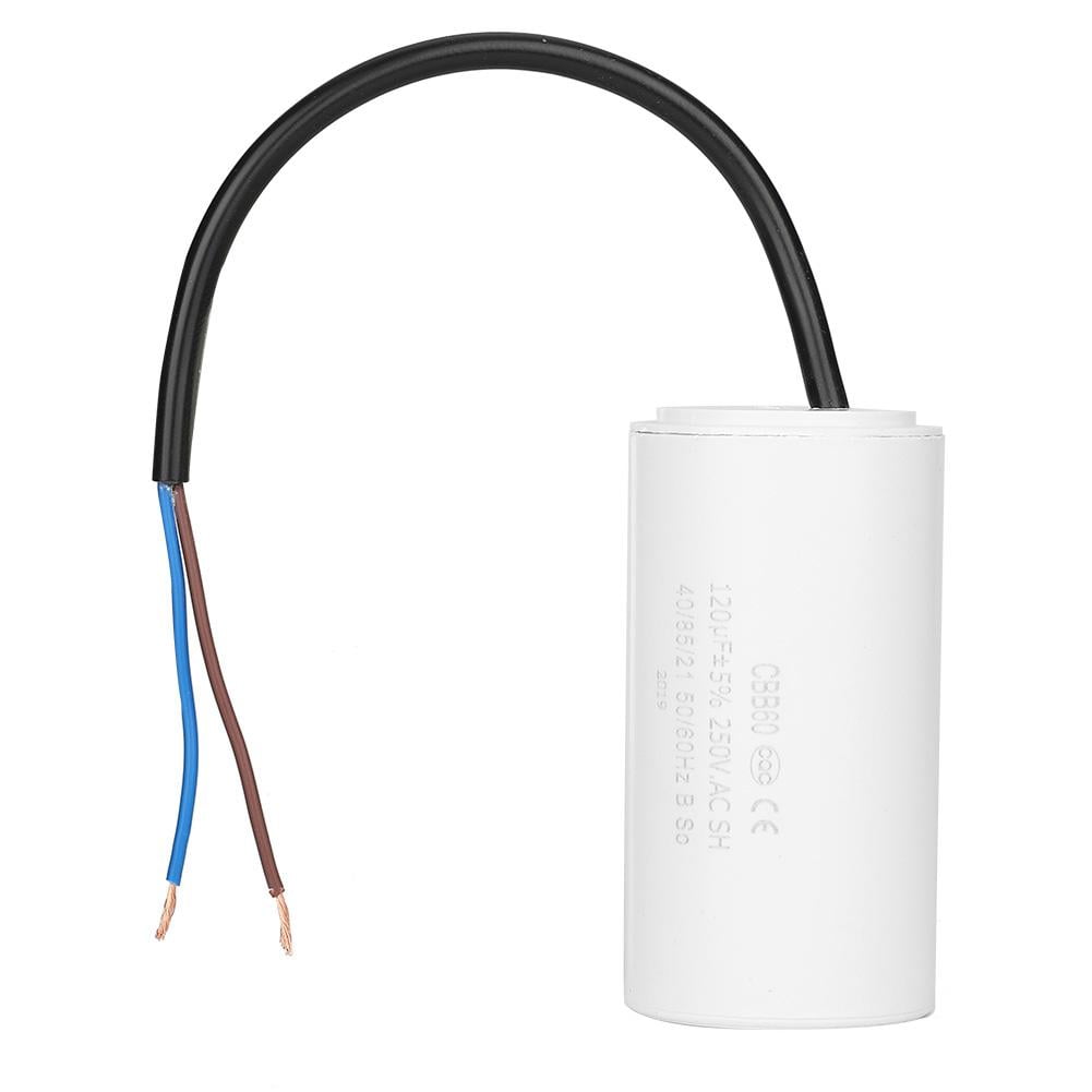 AC Capacitor 250V AC Capacitor 100uF Capacitor 50/60Hz Motor Run Capacitor with Wire Lead for Motor Air Compressor CBB60 Capacitor